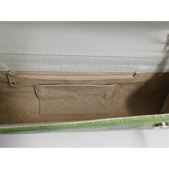 Genuine‎ Green Black Watersnake Clutch Shoulder Bag